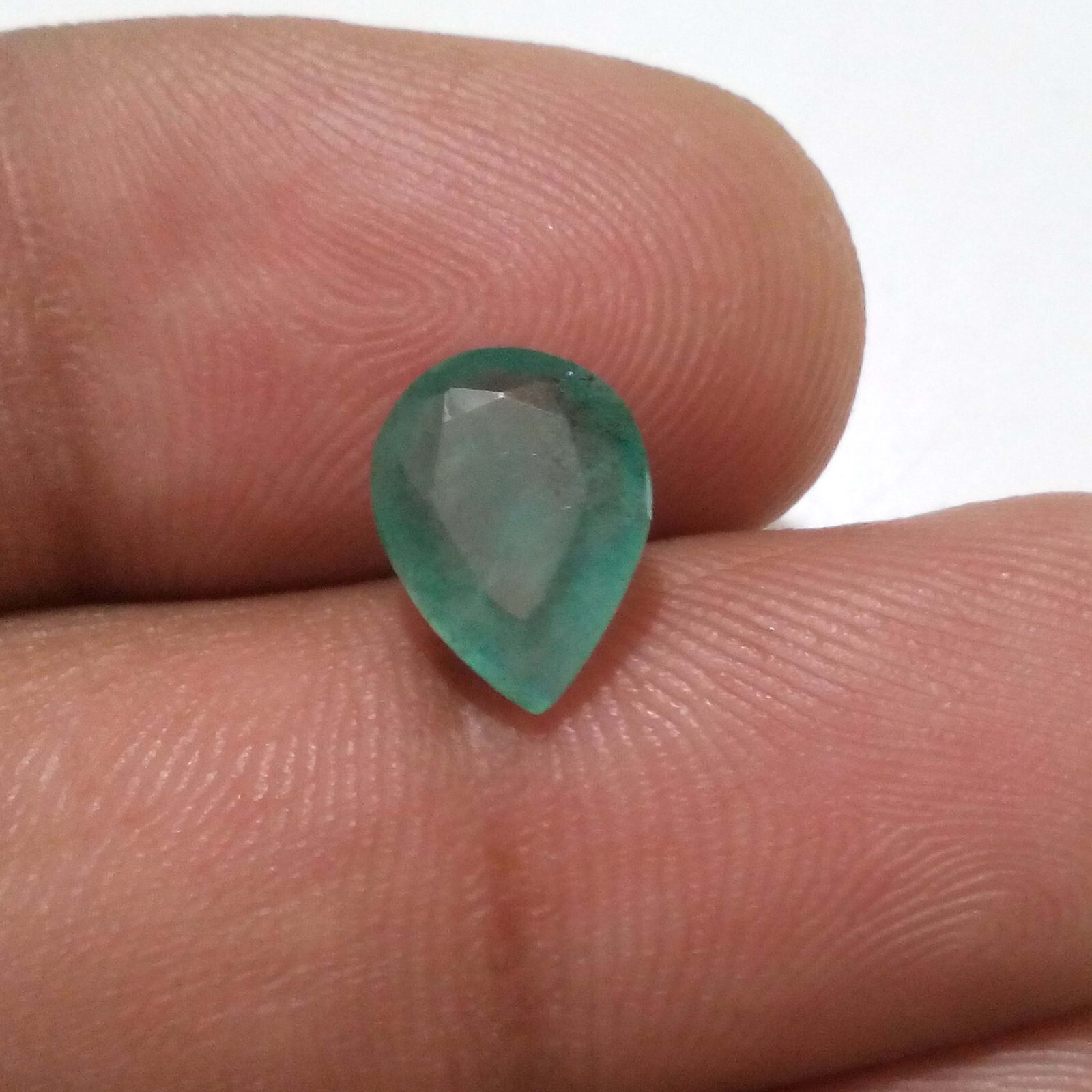 2.40 Crt 100% Natural Colombian Emerald Faceted Pear Shape Green Loose Gemstone