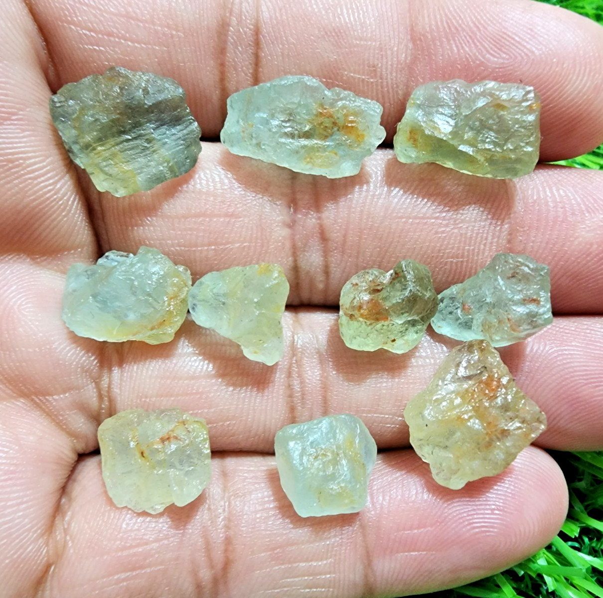 10 Pcs AAA+ Quality Aquamarine Gemstone Rough Lot 10-17mm Aquamarine Raw Stones