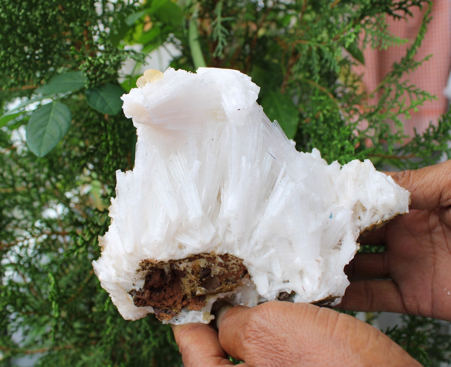 Calcite Crystals On Scolecite Formation On Matrix Minerals Specimen