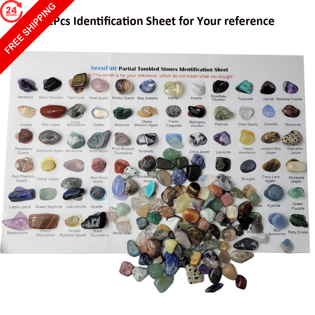 800Pcs+ (3lb) Gemstones and 0.3 inches x 0.5 x 0.2 inches, Multicolors