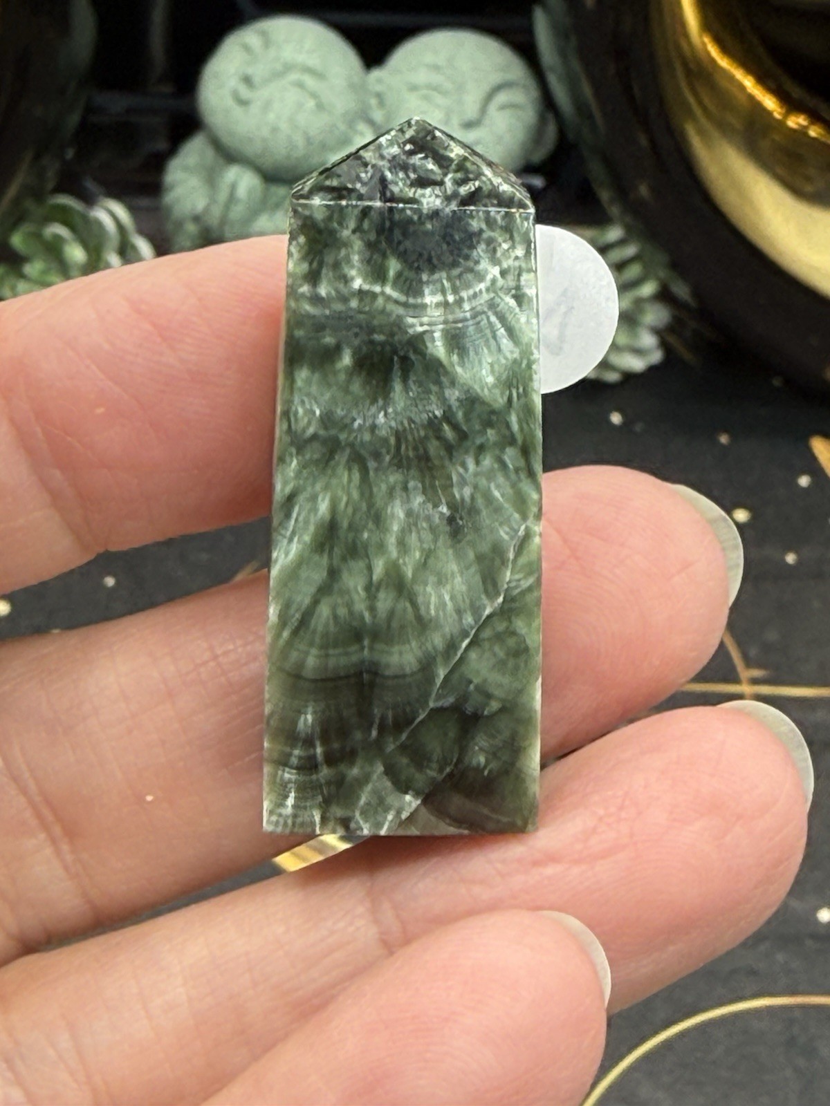 Natural Seraphinte Mini 4-sided points great patterns on these Free shipping