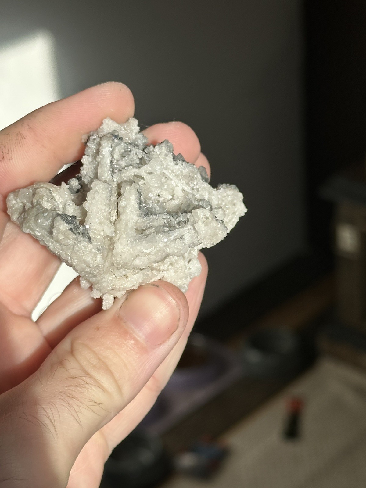 Anglesite Pseudomorphing Cerussite, Proprietary Mine? Broken Hill, Australia.
