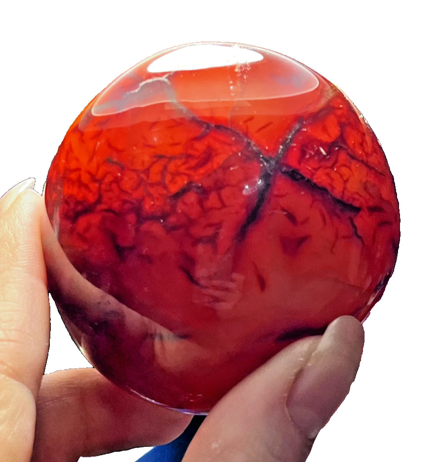 Beautiful Unique Natural Polished Red Carnelian Stone Crystal Sphere 2.5″