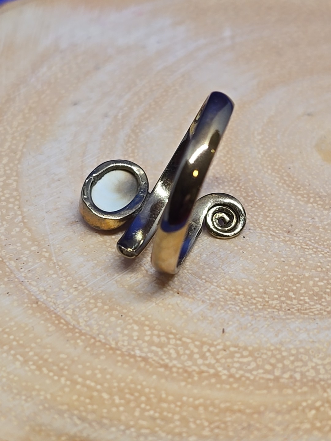 Shiva Eye Wrap Ring Adjustable Gold Brass
