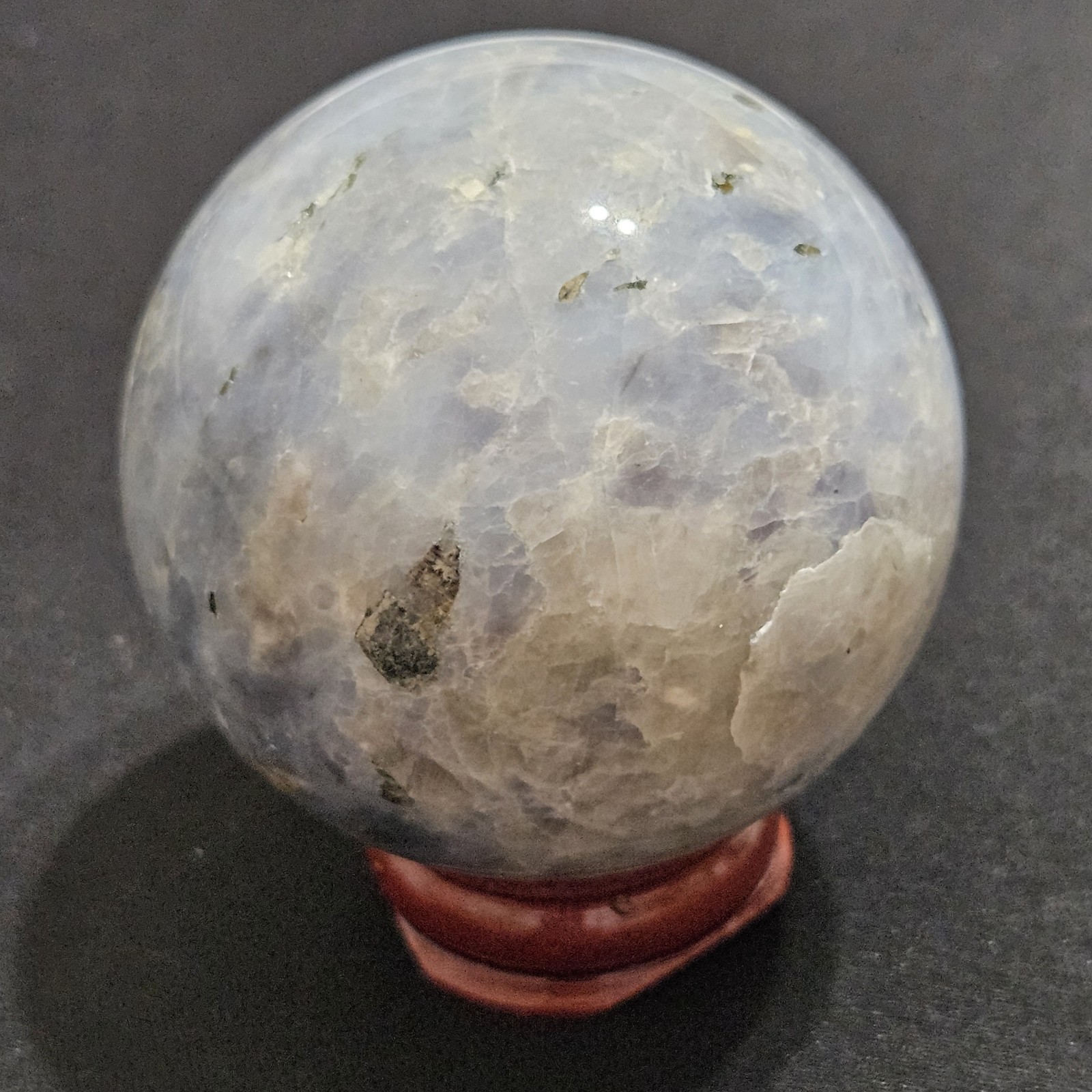 Natural Blue Calcite, Caribbean Calcite Crystal Mineral Sphere Crystal Ball 205g
