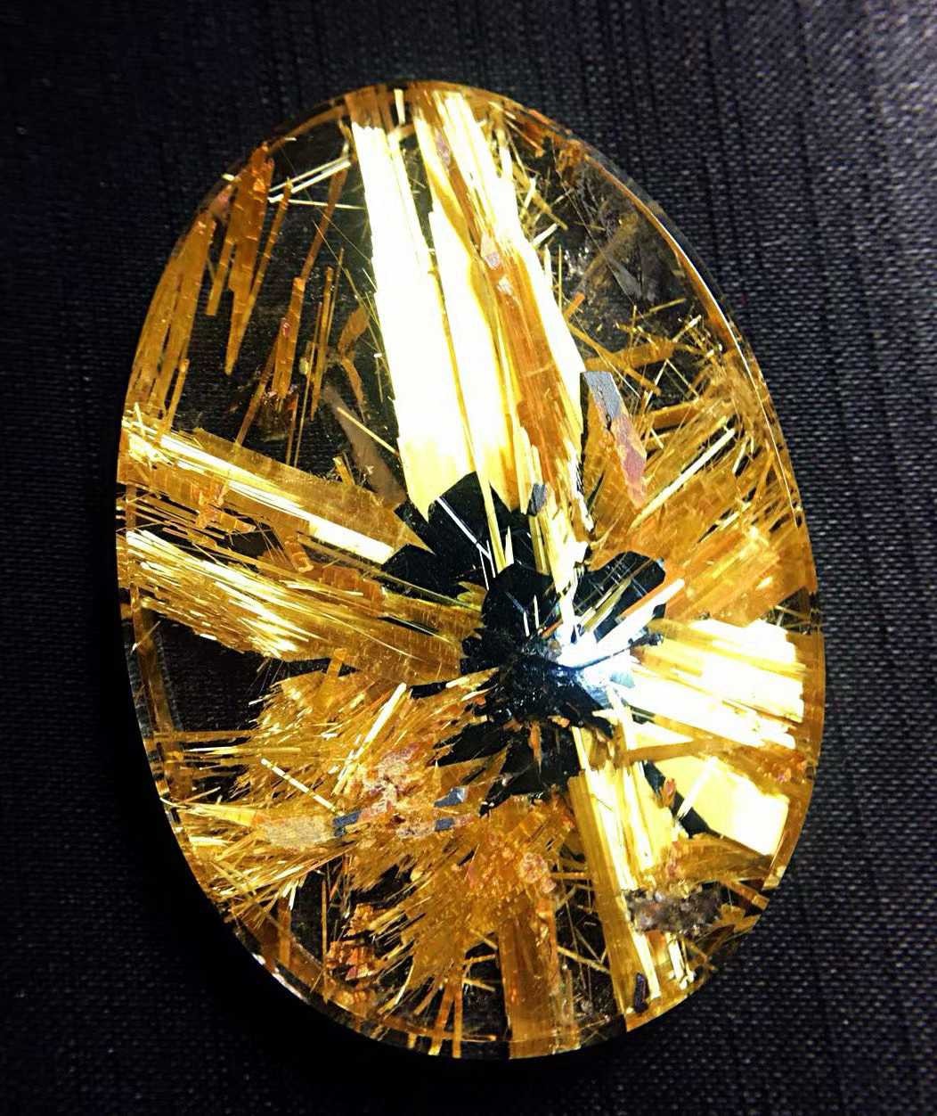 49*34*7mm A++ Natural Gold Rutilated Quartz Titanium Crystal Reiki Pendant