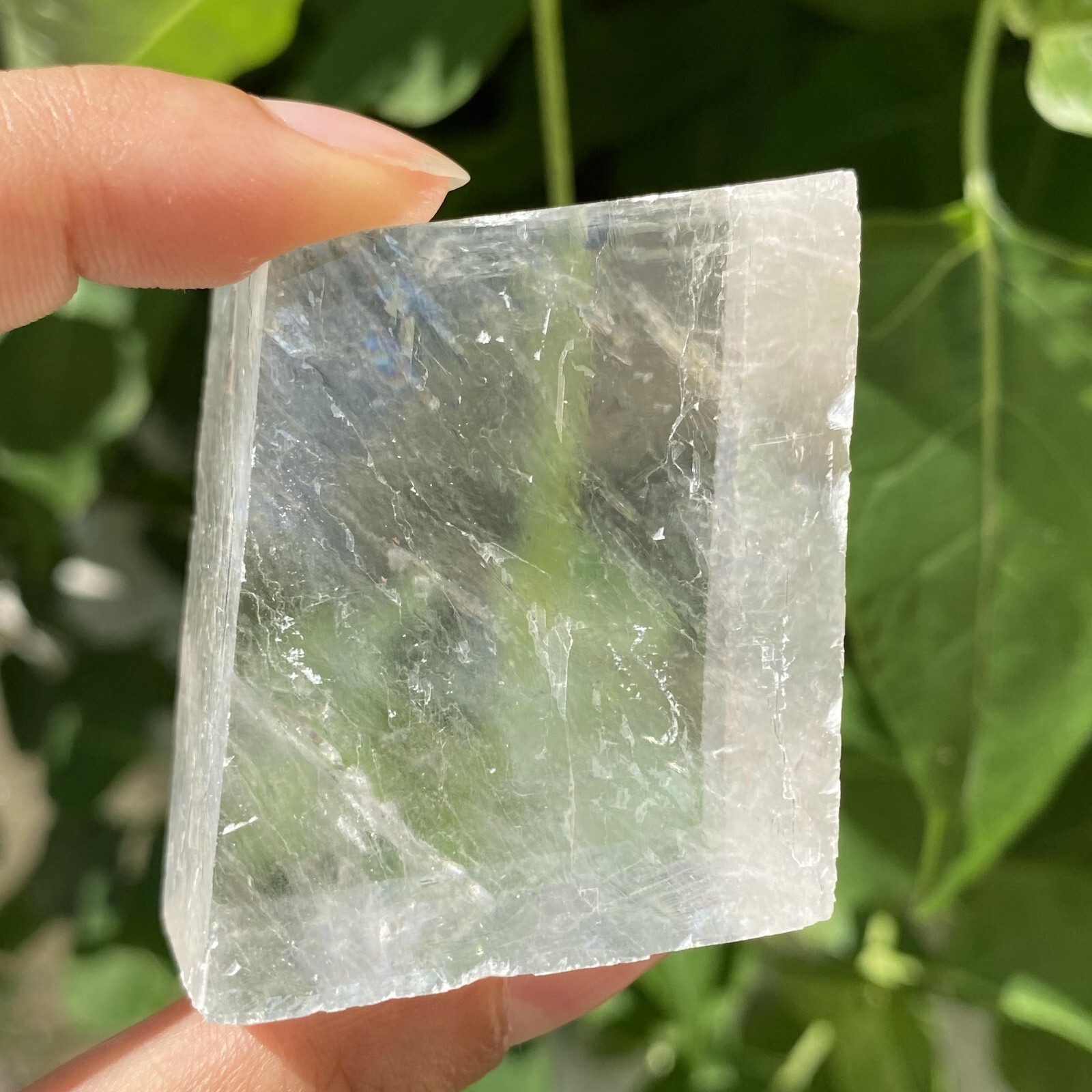 102g Natural Rainbow White Calcite Cube Specimen Crystal Quartz Healing Reiki