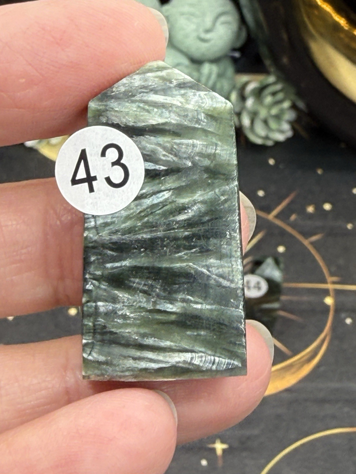 Natural Seraphinte Mini 4-sided points great patterns on these Free shipping