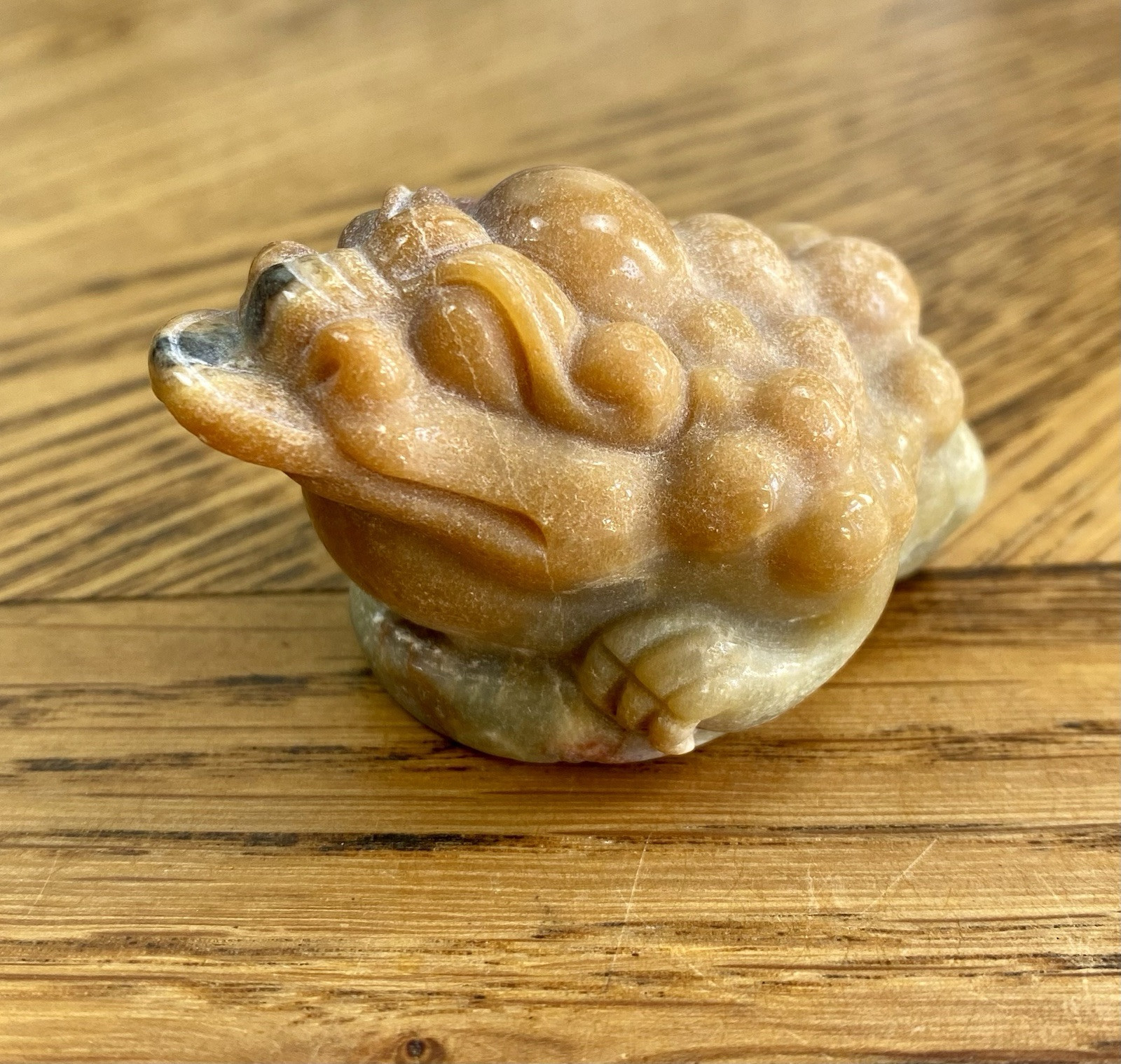 Crystal Caribbean Calcite 3 Leg Money Toad Frog Coin Shui Prosperity 102g (8)