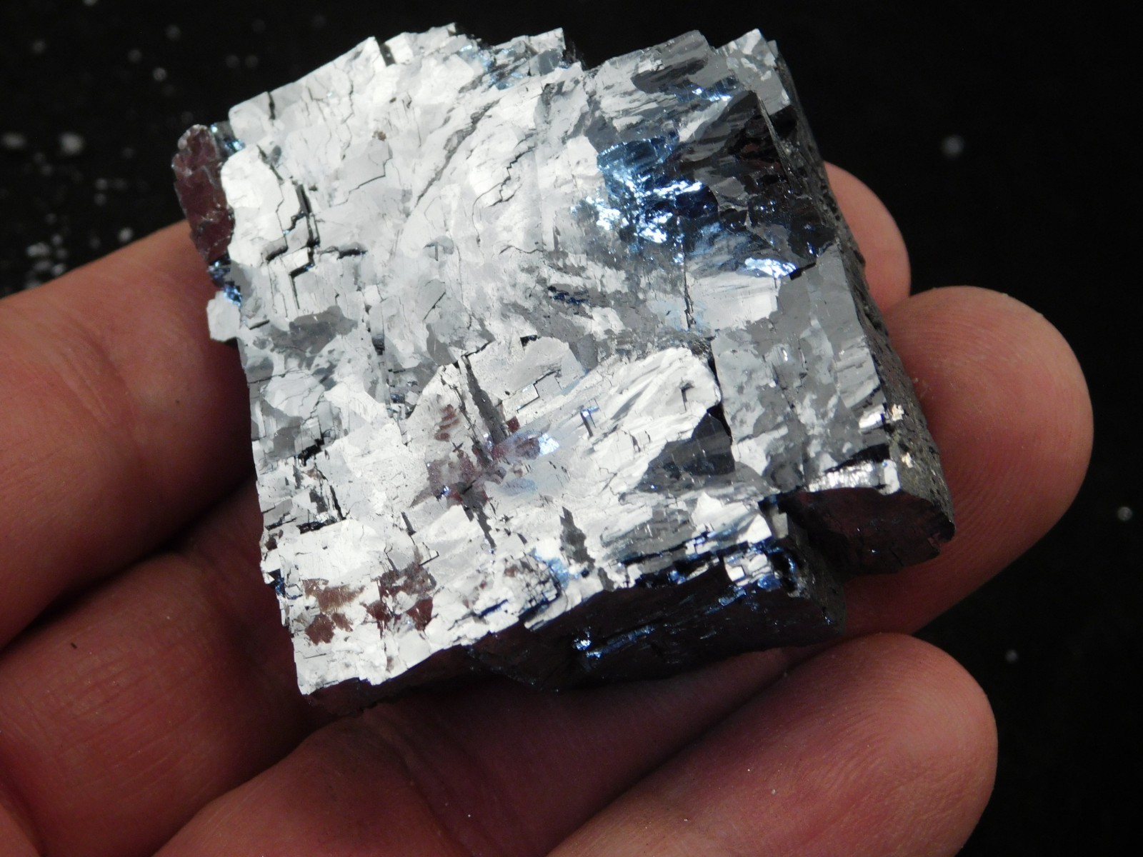 Larger! Super Heavy! Stepped GALENA Crystal CUBE 100% Natural Missouri 205gr