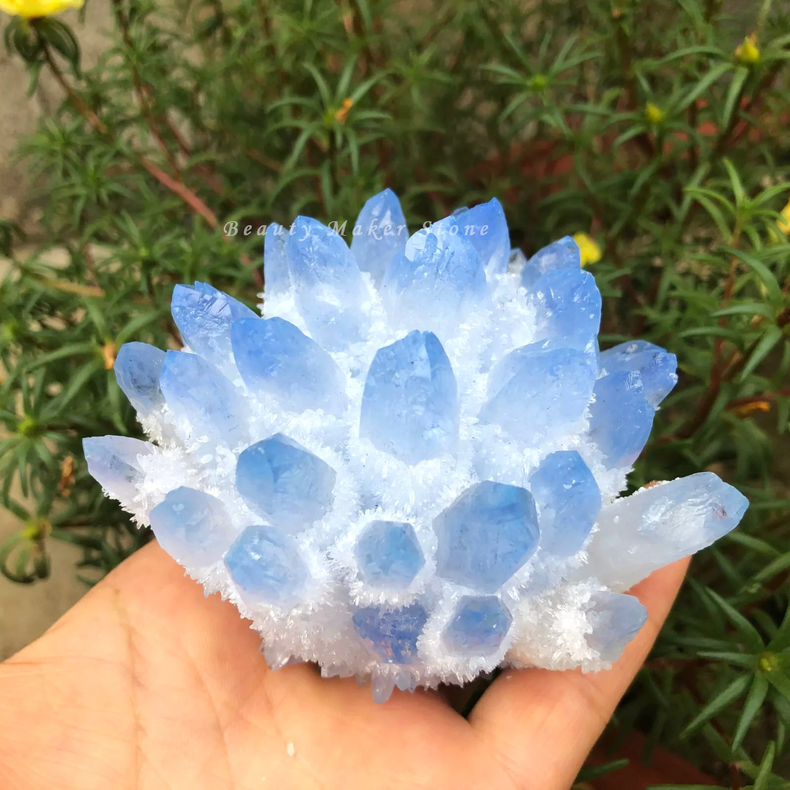350G New Find Blue Phantom Quartz Crystal Cluster Mineral Specimen Healing Gift