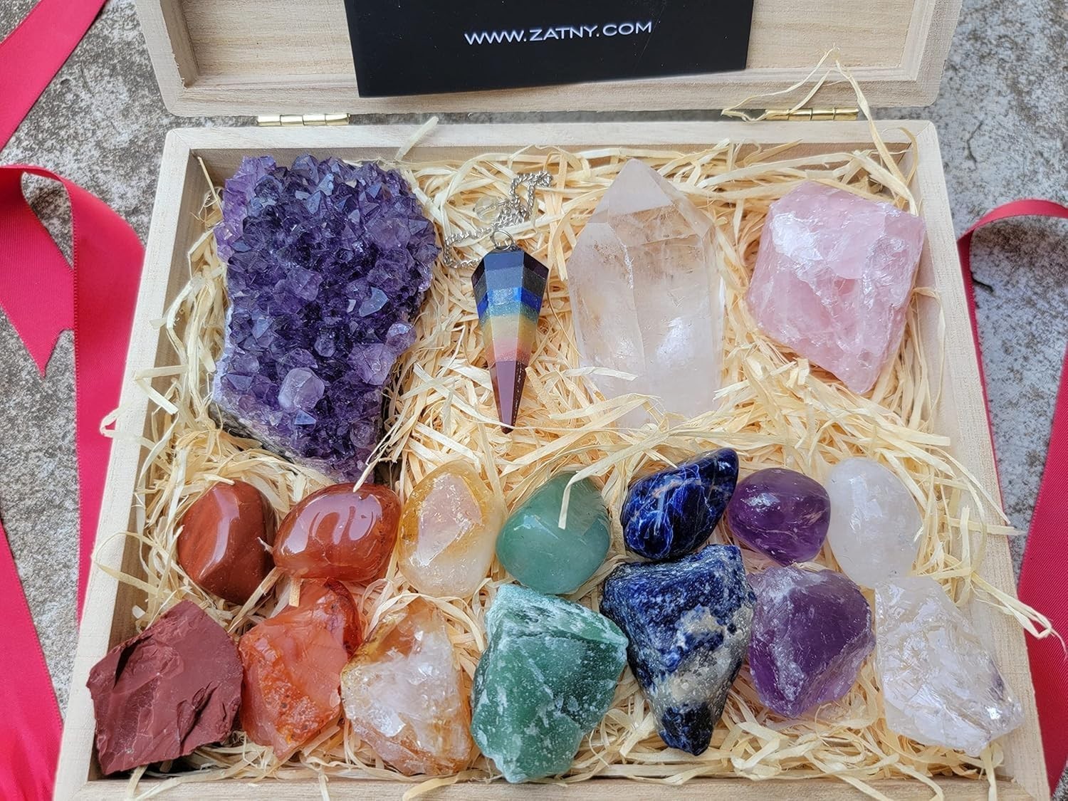 19-Piece Deluxe Chakra Crystal Healing Set – Beautifully Boxed Gift for Wellness