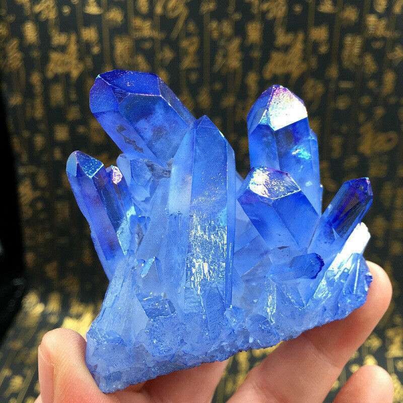 Raw Light Blue Phantom Amethyst Cluster Crystal Geode Specimens Ornament Decor