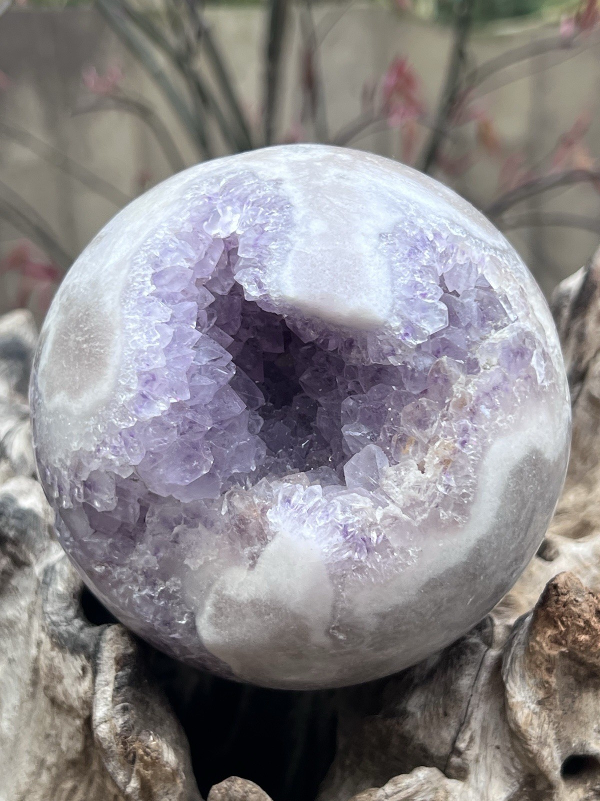 Pink Amethyst Crystal Ball Druzy Brazilian Large 1511g AAA+ 110mm 29