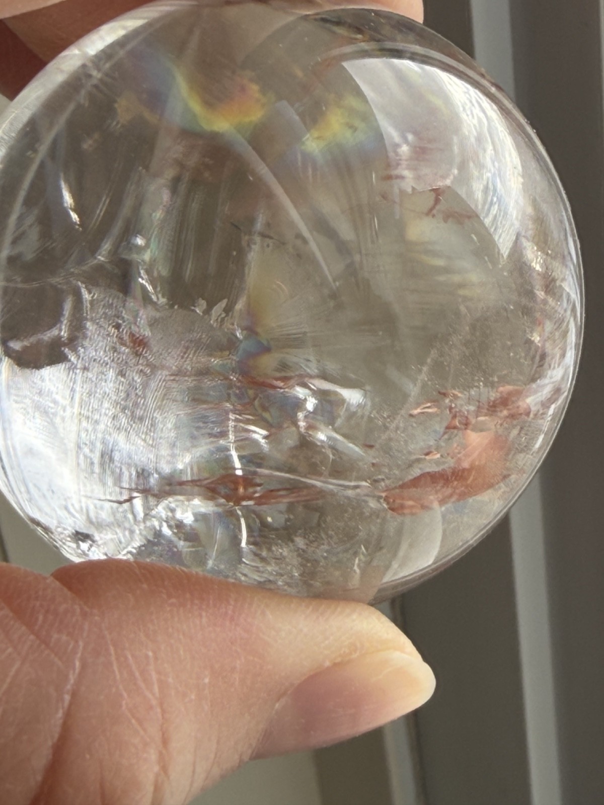 50mm Natural Rainbow Clear Quartz Sphere 173 grams