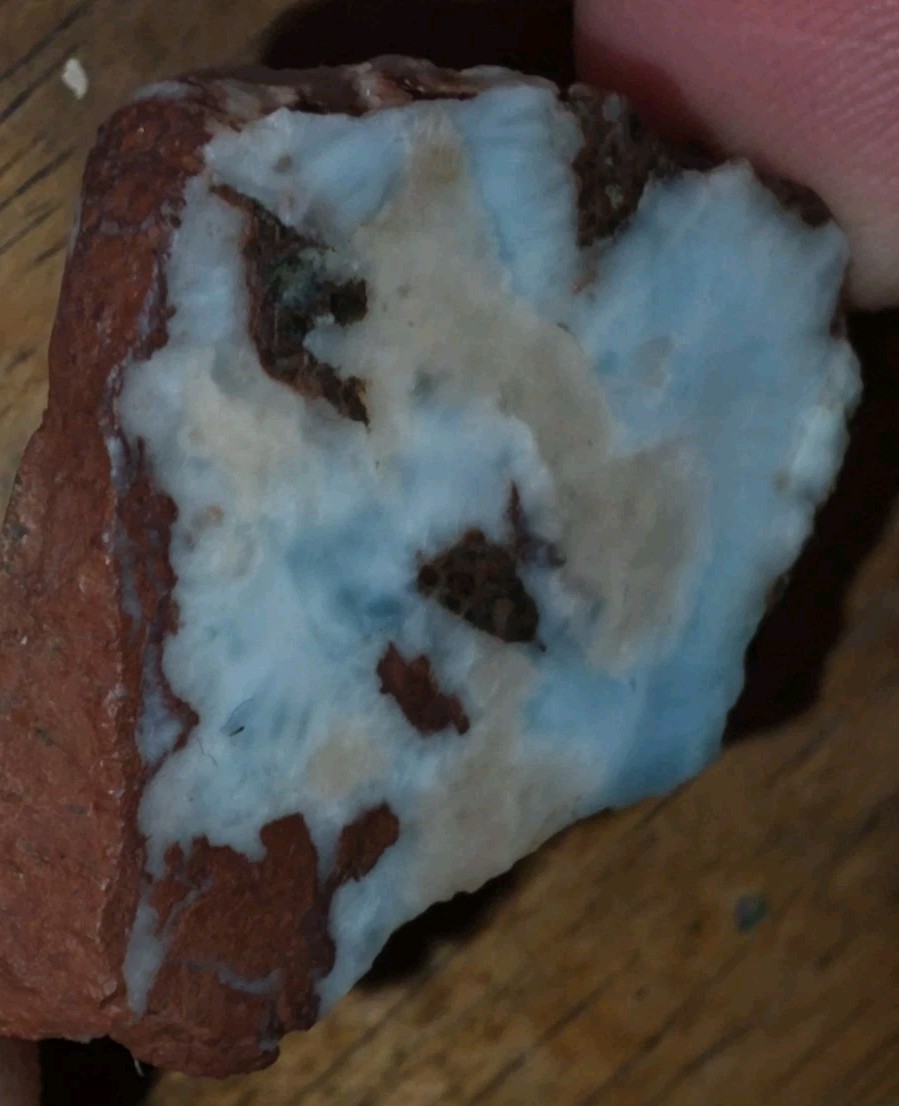 55.5ct Larimar Slice, Rough Gemstone, Dominican Republic, B Grade