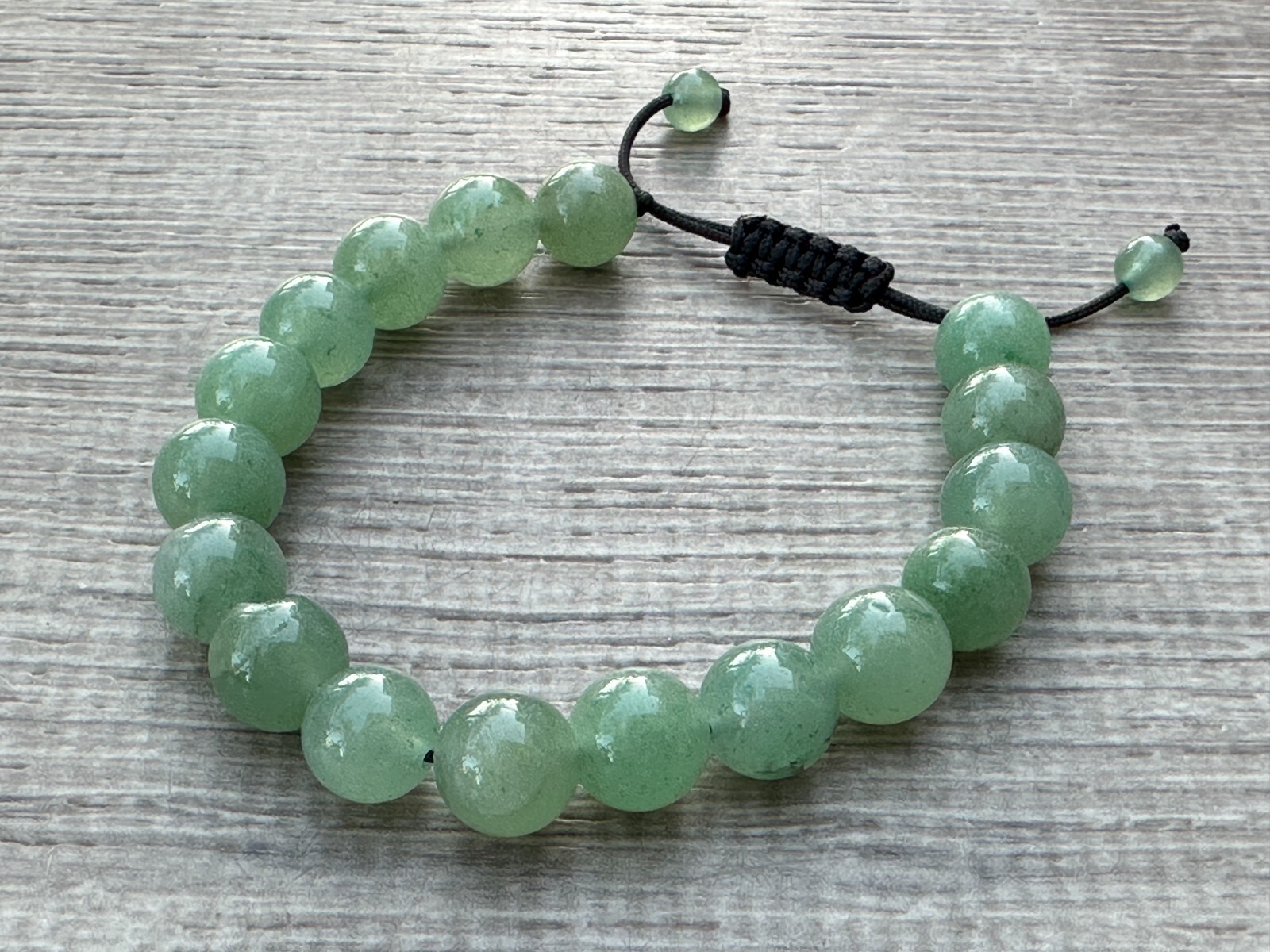 Grade A++Green Aventurine Crystal Adjustable Bead Bracelet 10mm,Genuine Bracelet