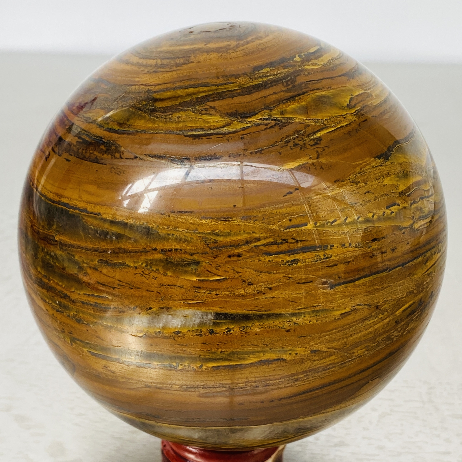 Natural Tiger Eye stone ball quartz crystal ball Reiki healing 1900G