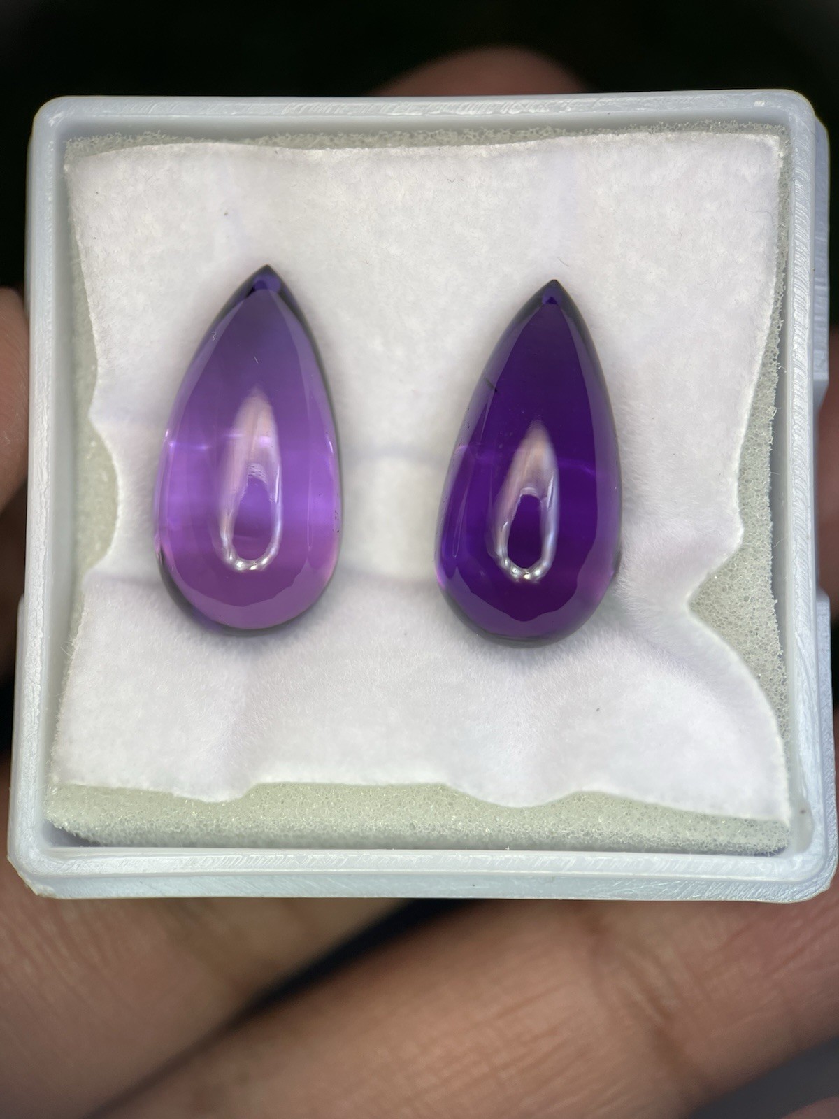 Rare Natural AAA Amethyst Teardrop Gemstone Pair For Earring Making