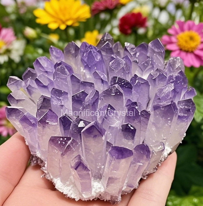 550GLarge Rare Light Purple Amethyst Geode Cluster Raw Crystal Healing Decor