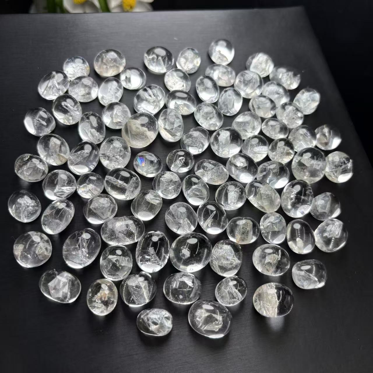 Natural crystal inlay ring bezel, size: 12 to 18mm