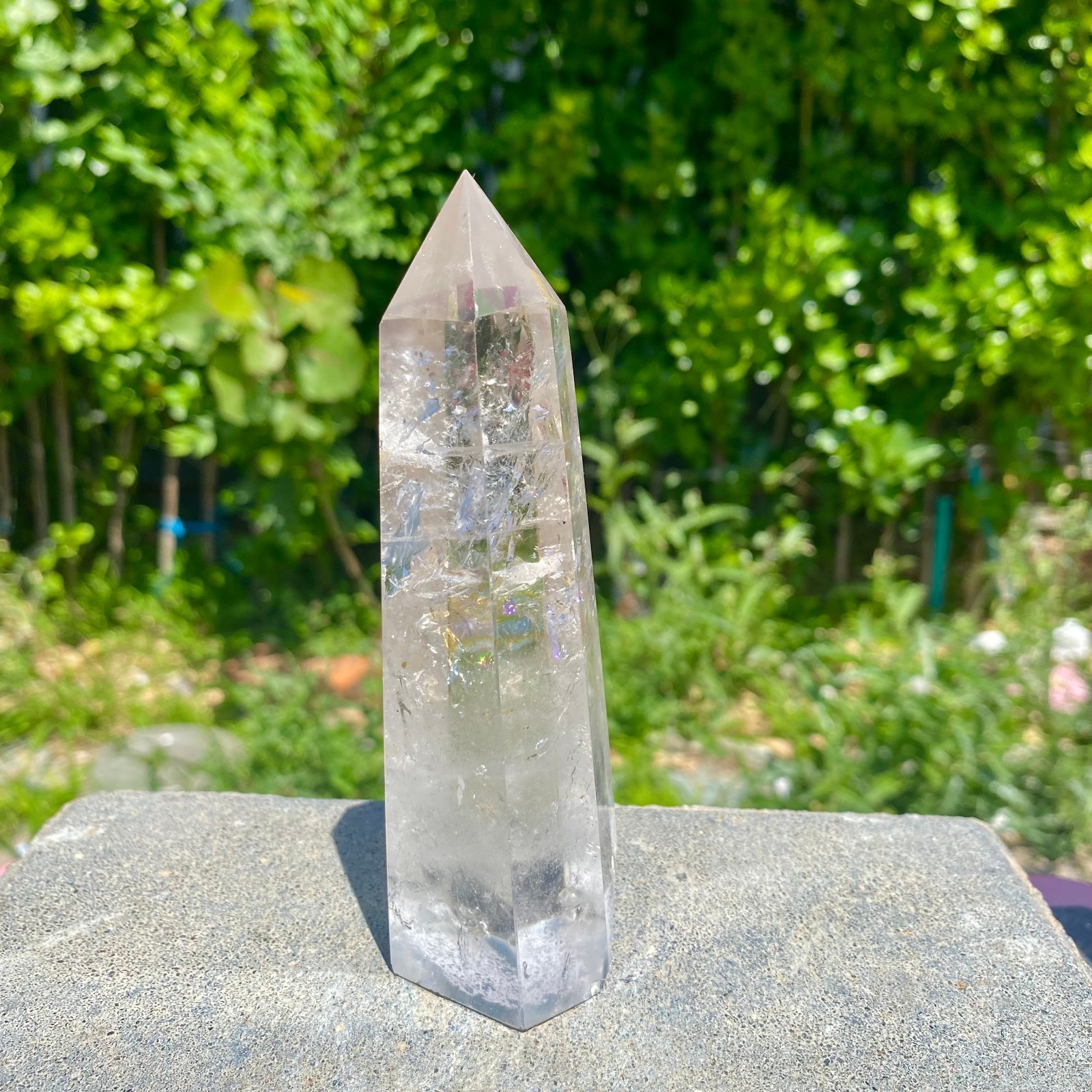 239G Natural Clear Quartz Crystal Point Healing Wand Polished Rock Crystal Reiki