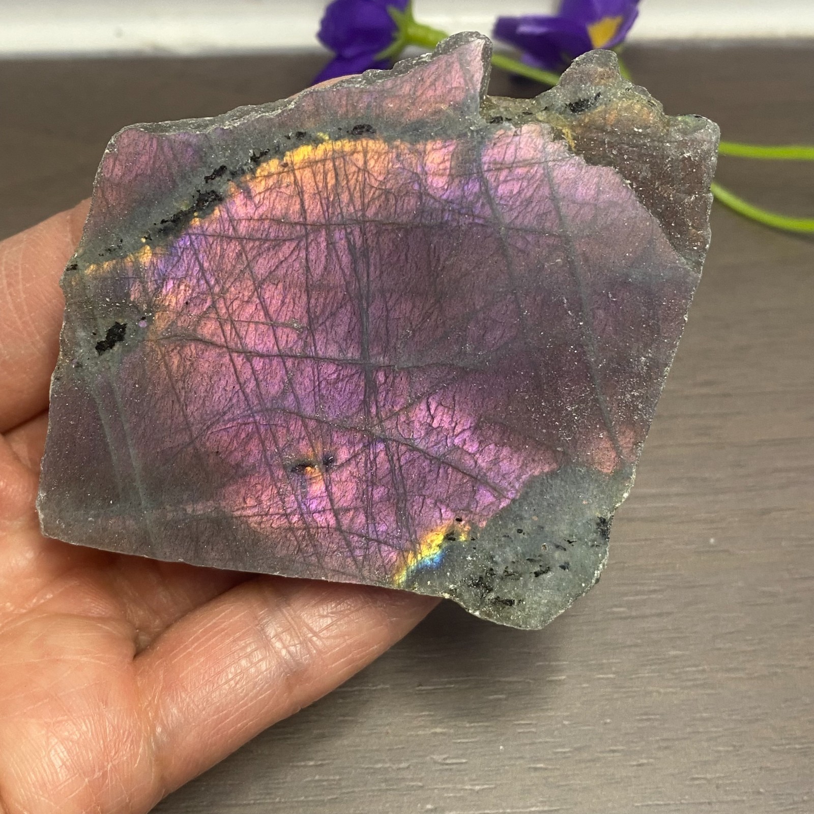 111.5g Top Labradorite Crystal Stone Rough Mineral Specimen Healing