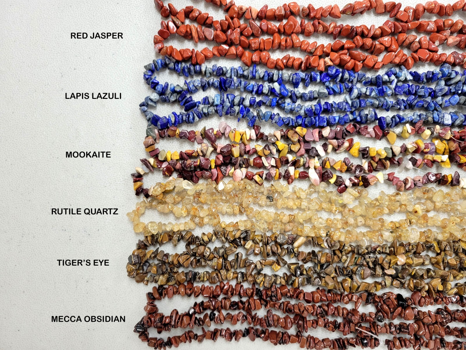 Natural Crystal Stone Chips Drilled Gemstone Beads Irregular Freeform 34″ Strand