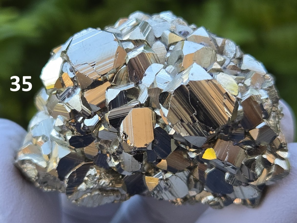 PYRITE Clusters with High-Luster Well-Formed Crystal Rare Collection