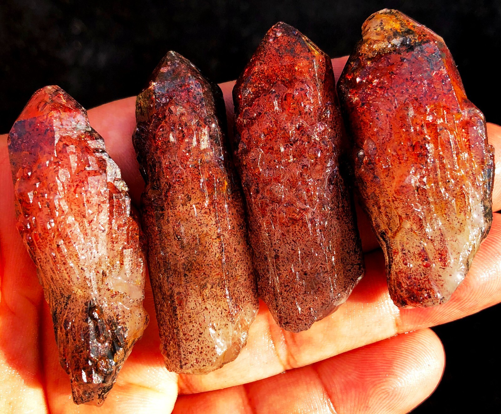 100g 4PC Fire Crystal Lepidocrocite Ignite your Passion Purpose Castle fl004