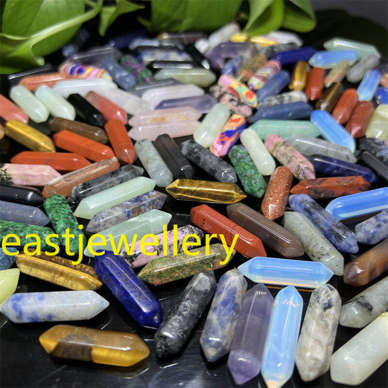 Wholesale Natural Obelisk Mixed Quartz Crystal Wand Double Point Random 100pcs
