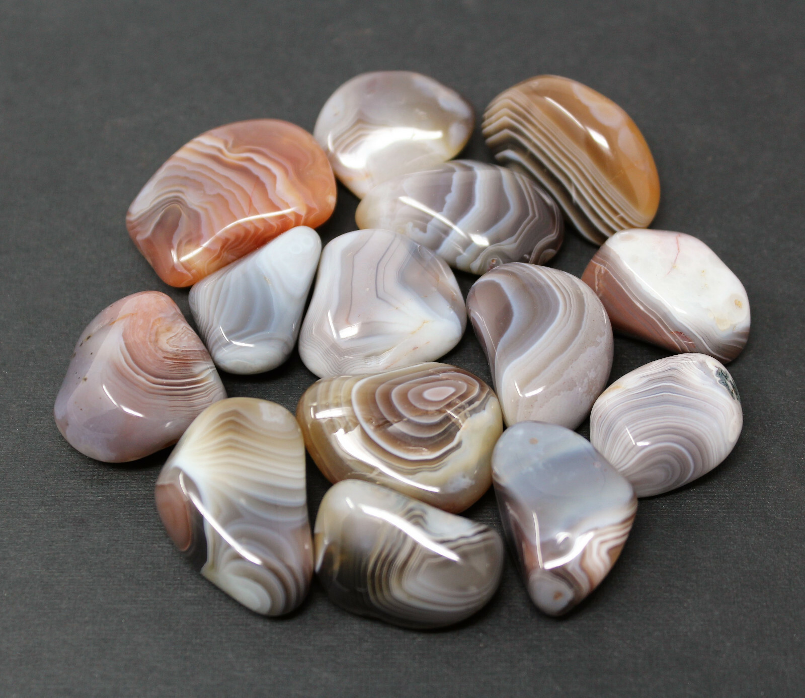 2 oz Lot Botswana Grey Agate Tumbled Stone Crystal Healing Gemstone