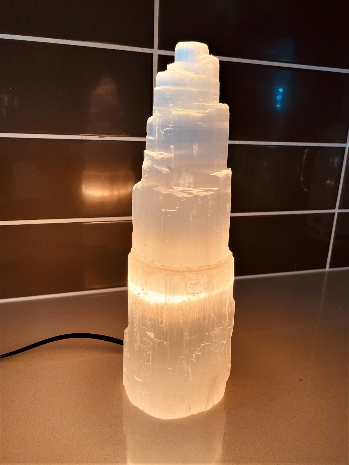 Selenite Crystal Tower Lamp Large 30 cm x 1 (SN012)