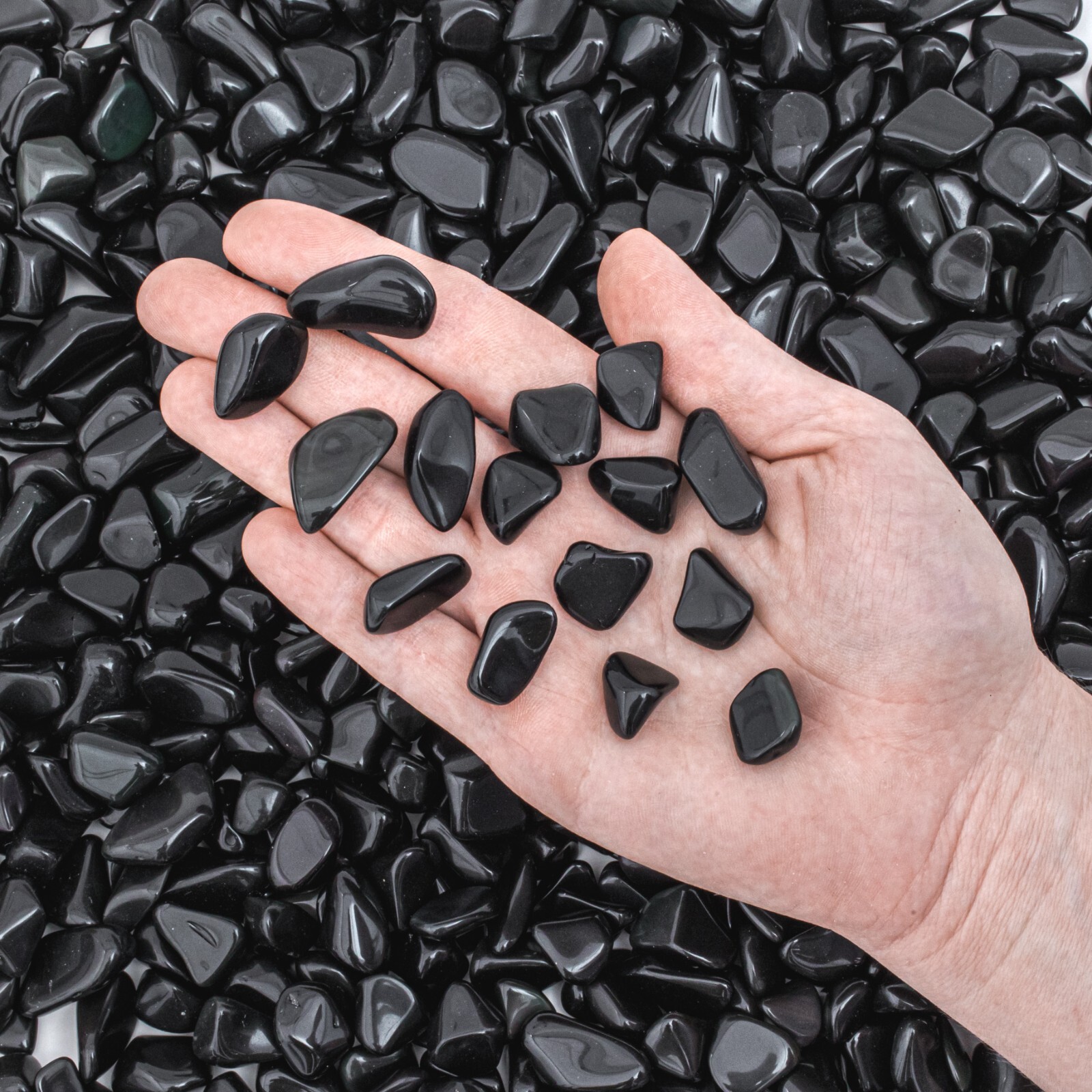 1/2 lb Small Tumbled Rainbow Obsidian Bulk Rock Gemstone Wholesale Healing Gems