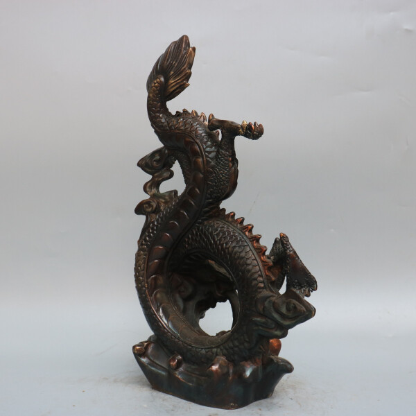 6.42lb Ancient Chinese Handcrafted.Brass Exquisite.Dragon’s play with beads.gift