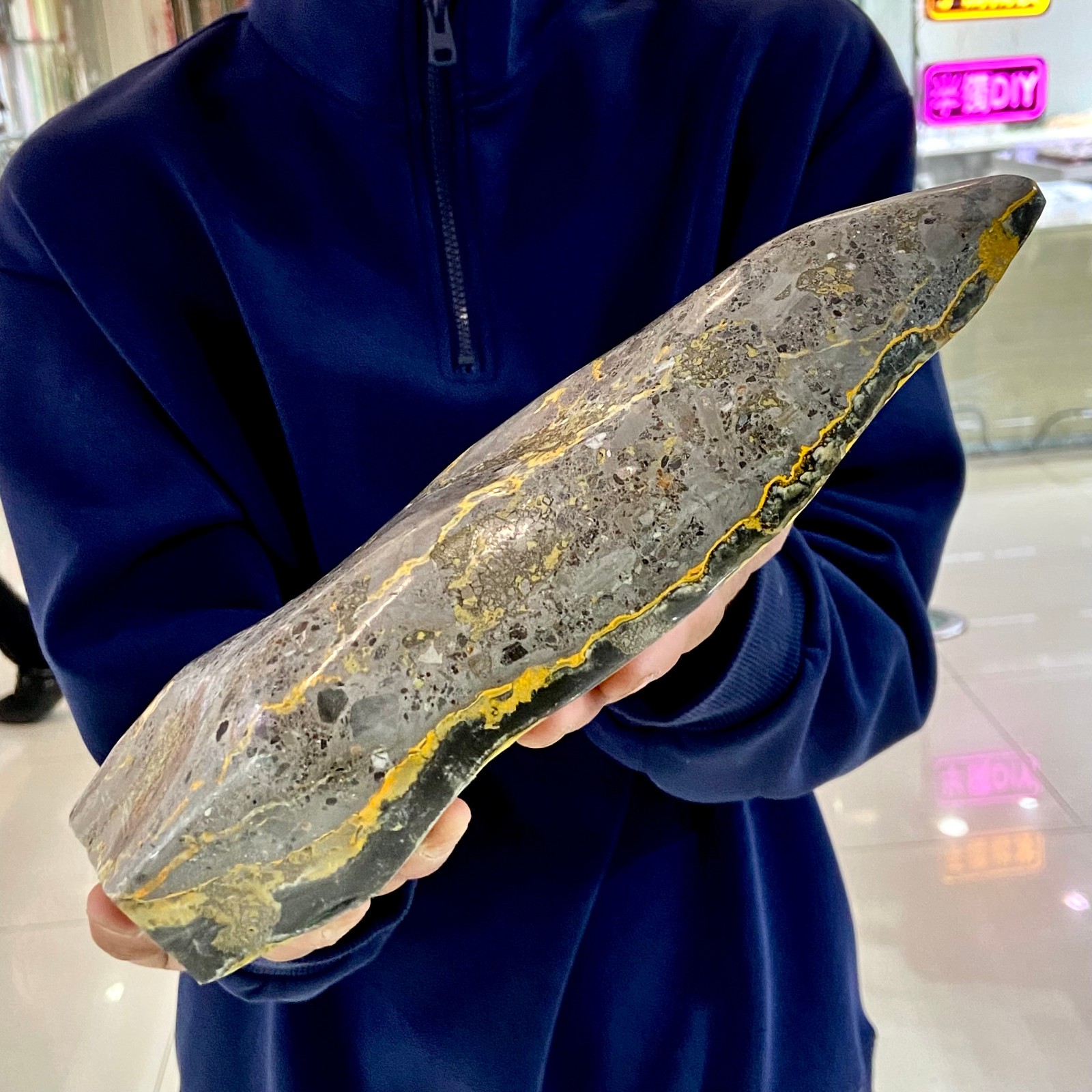 8.6LB Natural Bumblebee Ocean Jasper Quartz Crystal Specimen Healing