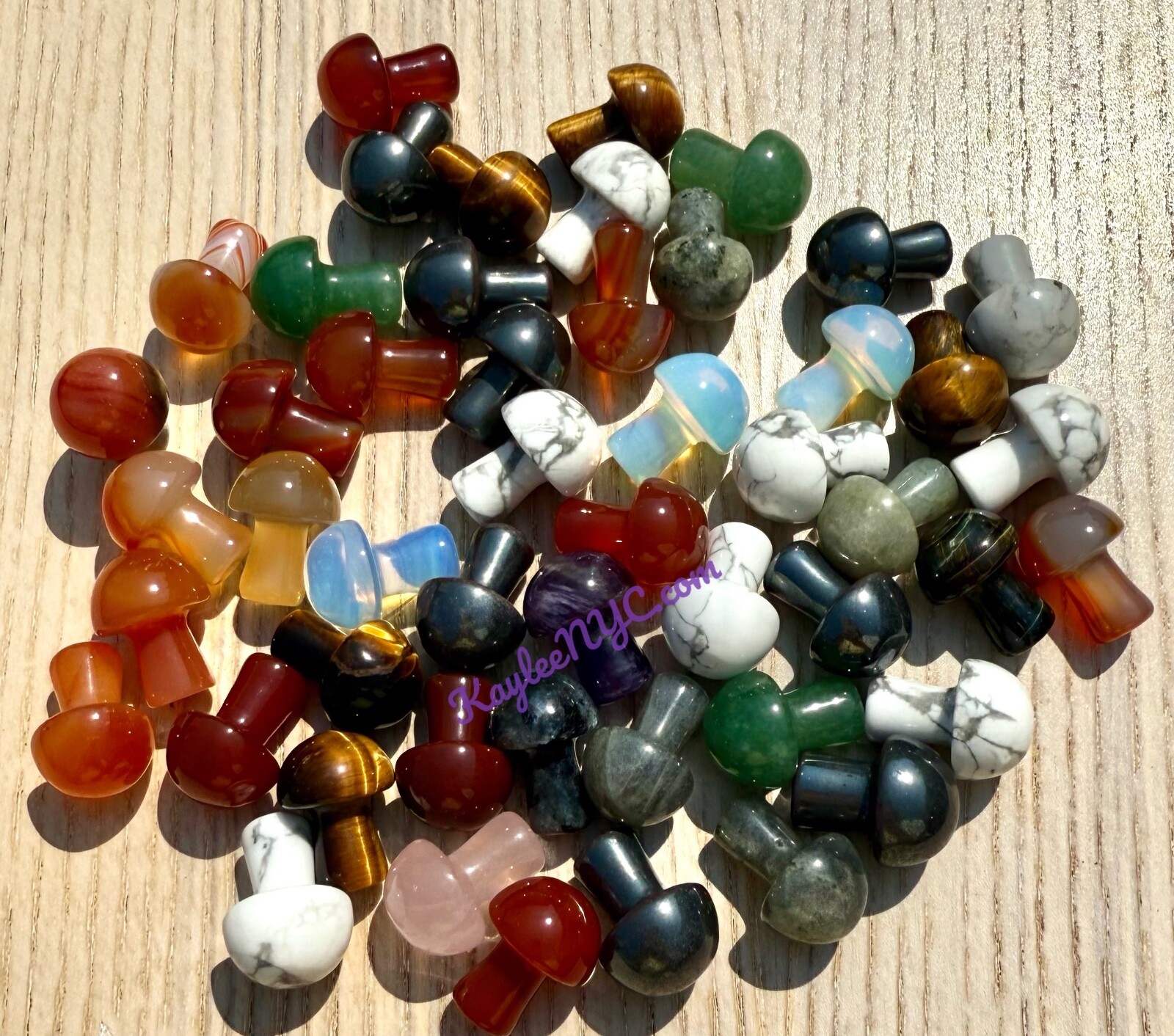 Wholesale Lot 50 Pcs 20mm Mixed Crystal Mushroom Healing Energy