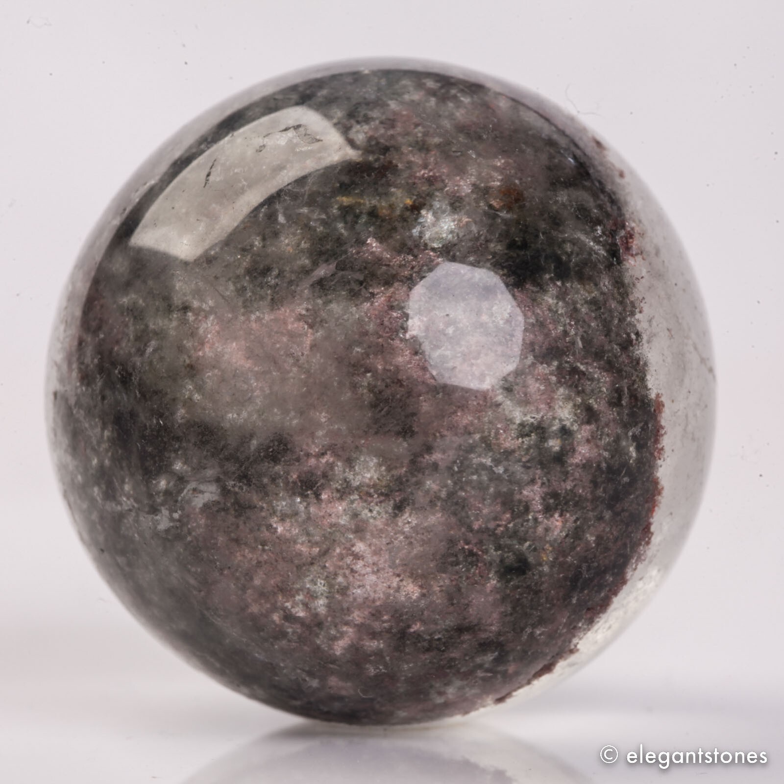 56g34mm Natural Garden/Phantom/Ghost/Lodolite Quartz Crystal Sphere Healing Ball