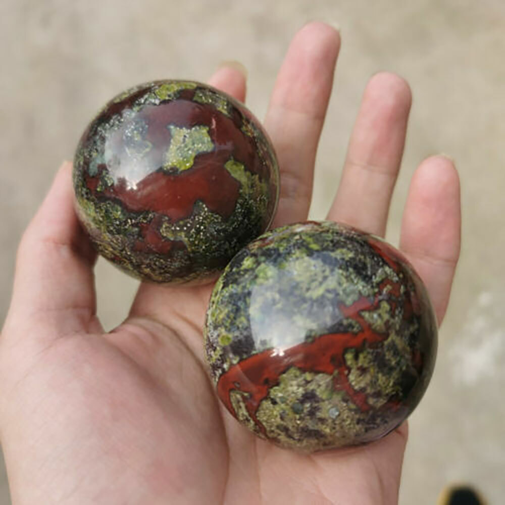 1Pcs Natural Dragon Blood Stone Quartz sphere Crystal Ball Reiki Healing 45mm+