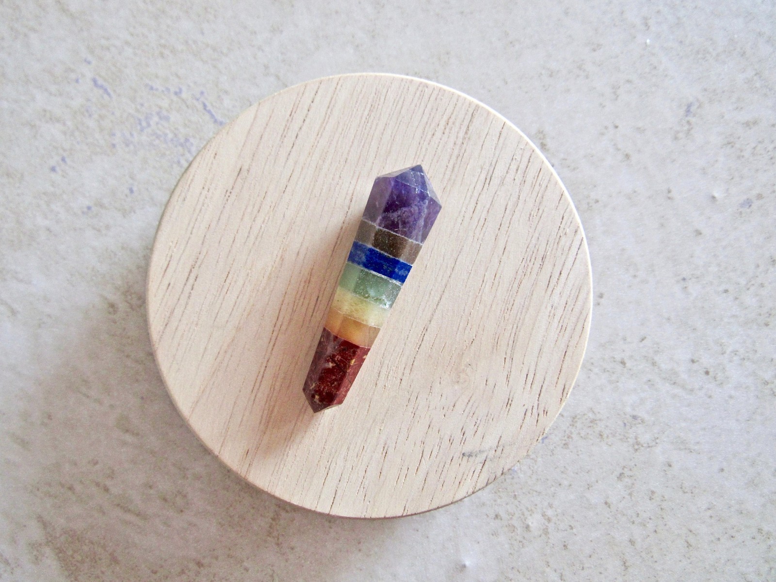 7 Chakra Stone Double Point Healing Crystal Quartz Natural Gemstone Wand Reiki E
