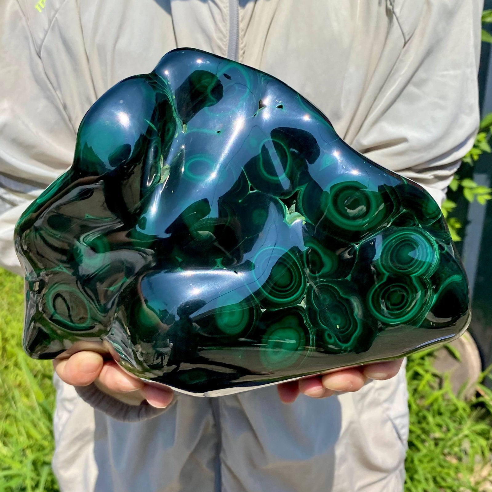 7.16LB Natural glossy Malachite transparent cluster rough mineral sample