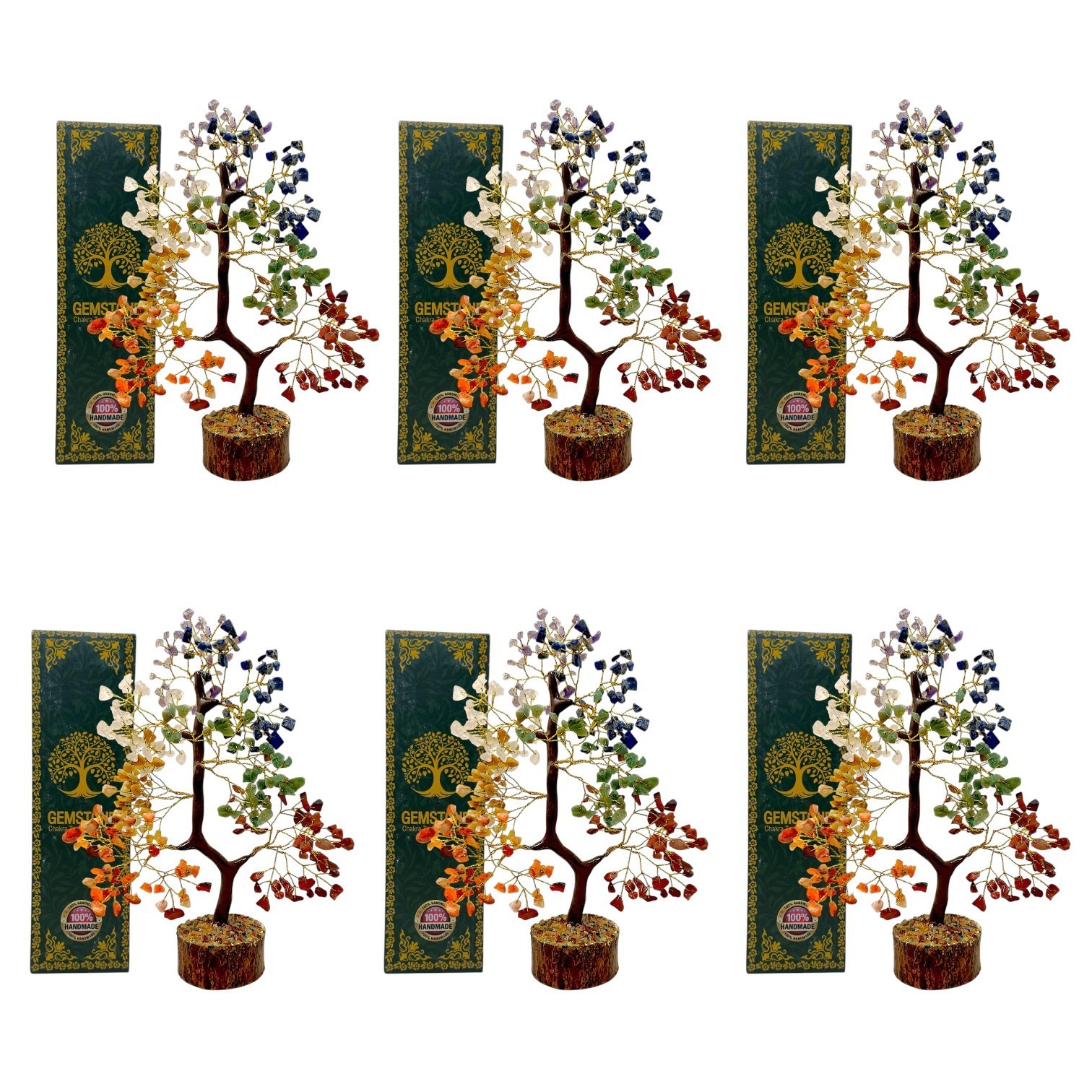 7 Chakra Crystal Tree of Life, Healing Crystal Stone, Decor Tree & Gift – 6 PCS