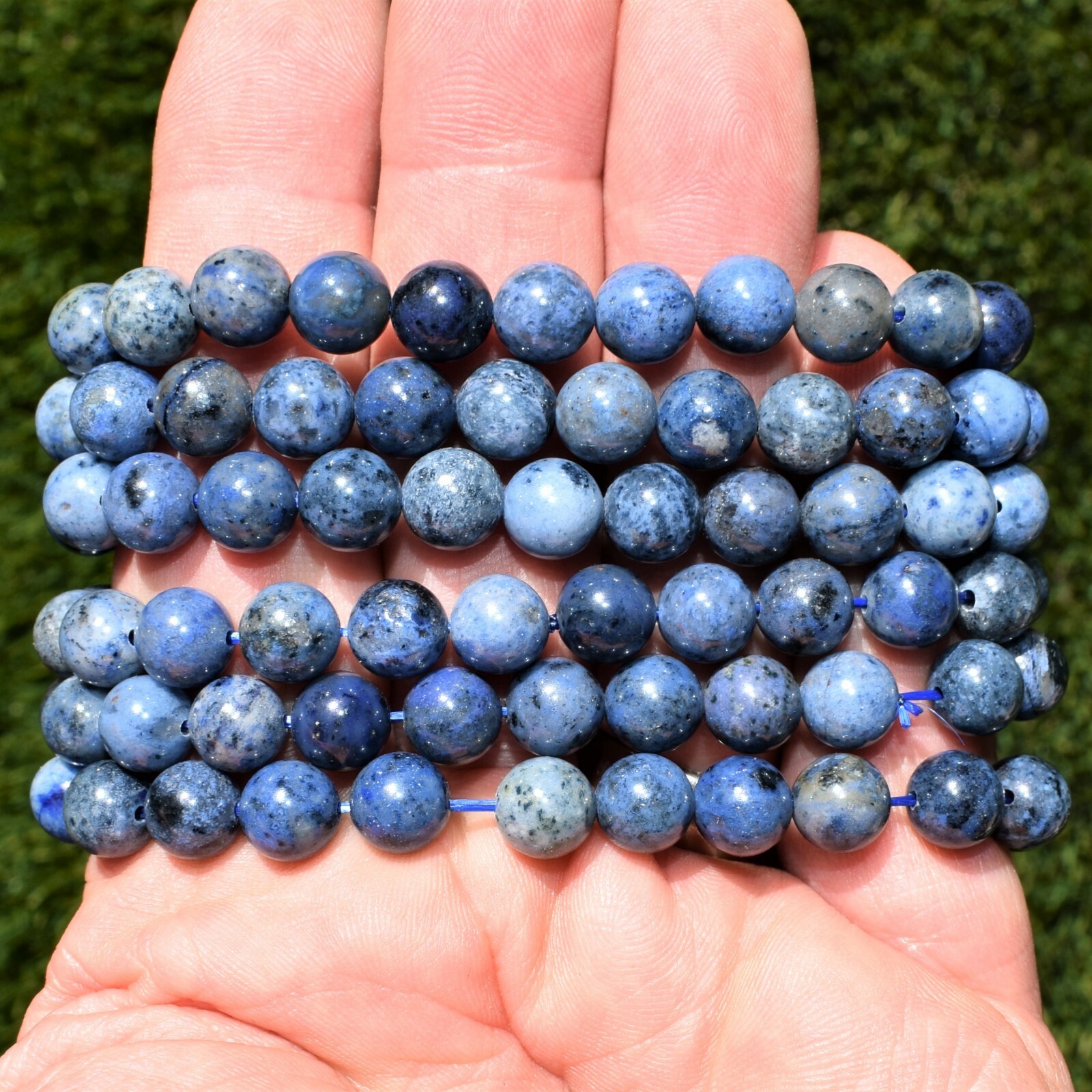 CHARGED Polished Natural Dumortierite Bracelet Stretchy HEALING ENERGY REIKI