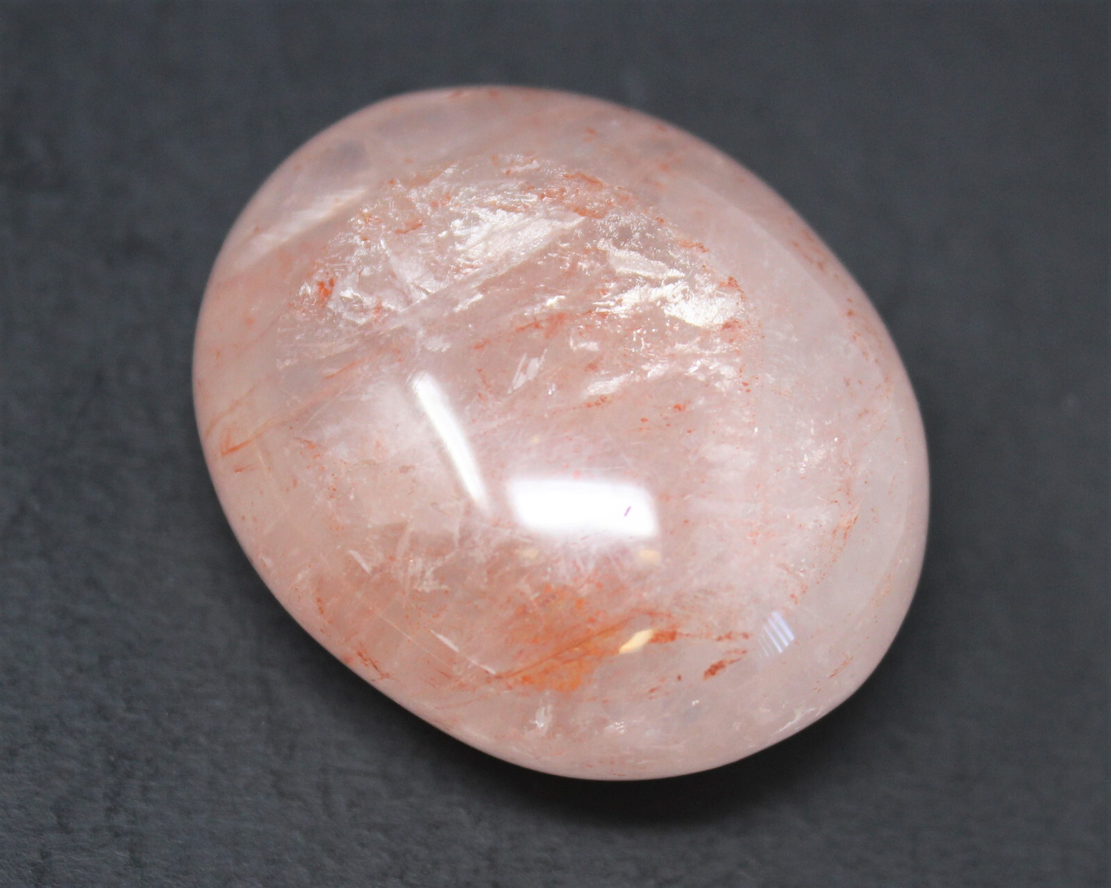 Hematoid Quartz Palm Stone: ‘A’ Grade Hamd Polished Pebbles (Fire Quartz)