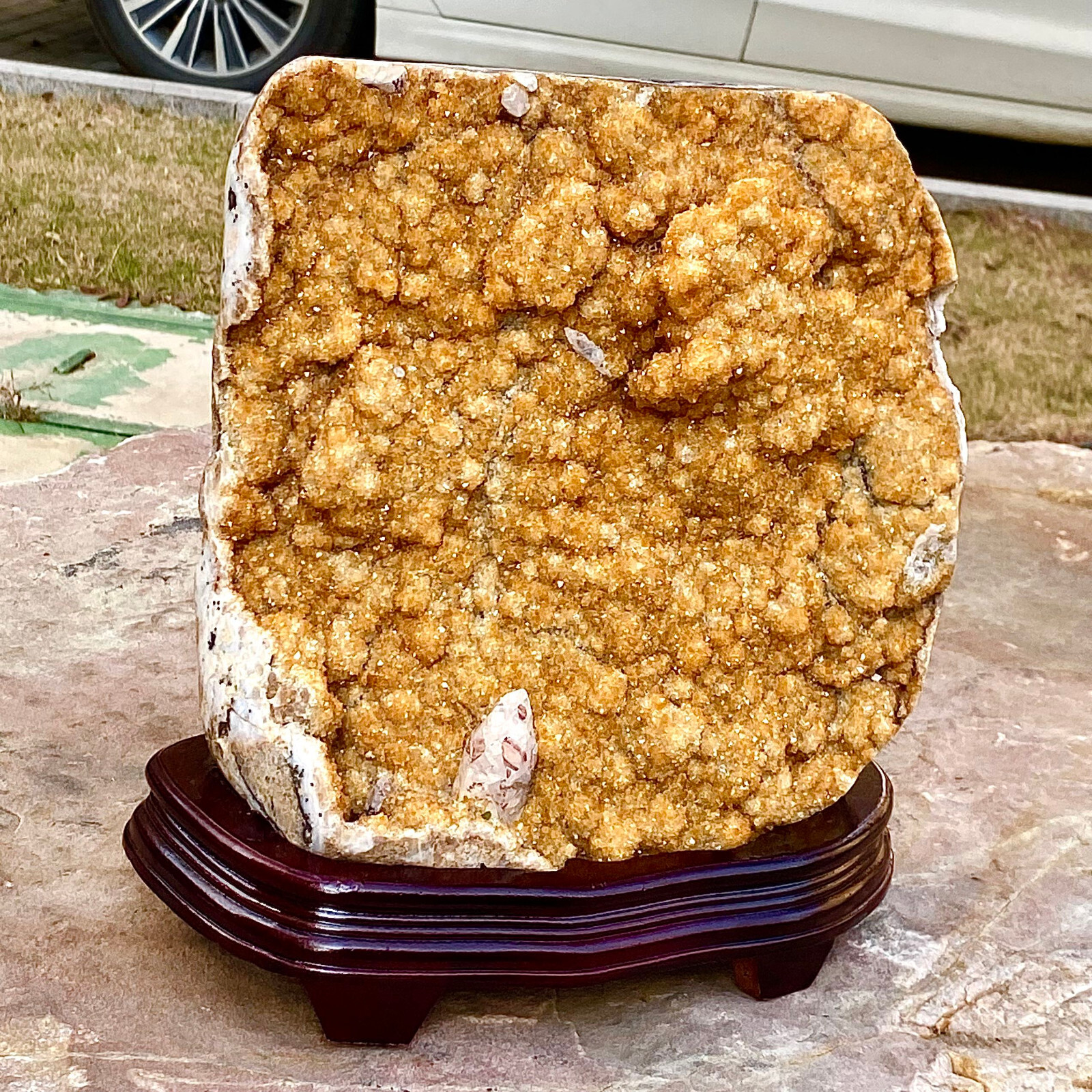 28.46LB Beautiful natural yellow crystal cave entrance large restoration