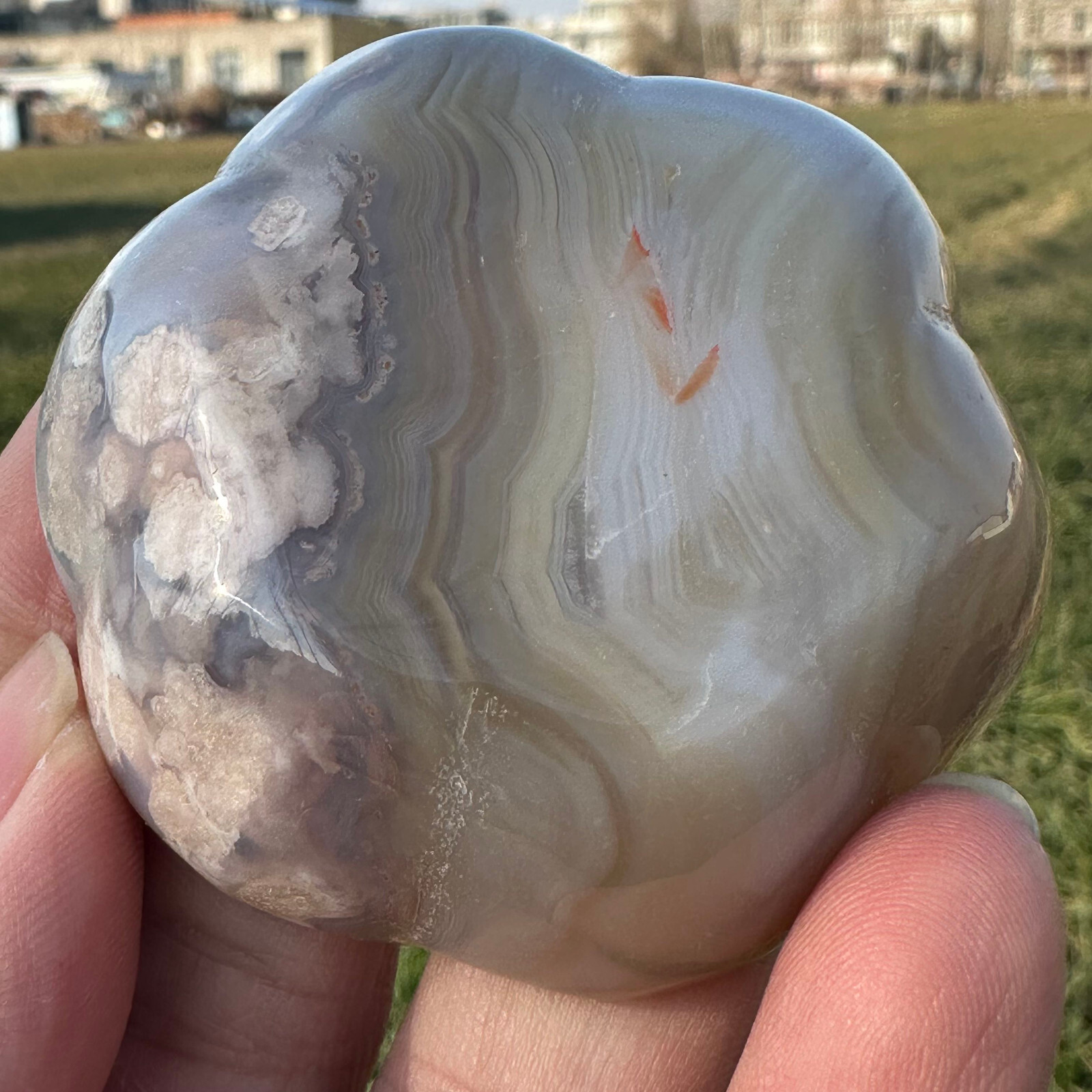 Natural Sakura Agate Bowl Quartz Specimen Skull Crystal Reiki Healing Gift 1PC