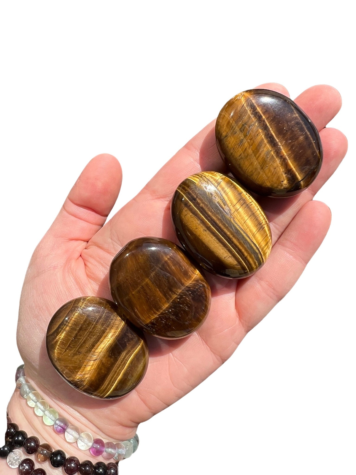 Tigers Eye Worry Stone – Natural Tigers Eye Palm Stone from South Africa