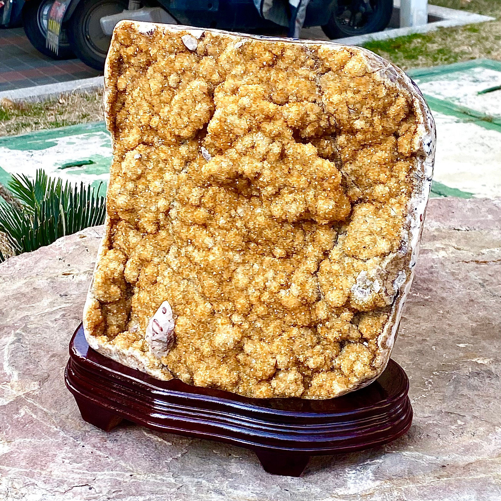 28.46LB Beautiful natural yellow crystal cave entrance large restoration