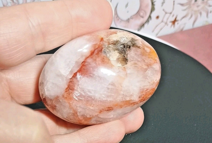 Fire Quartz Palm Stone