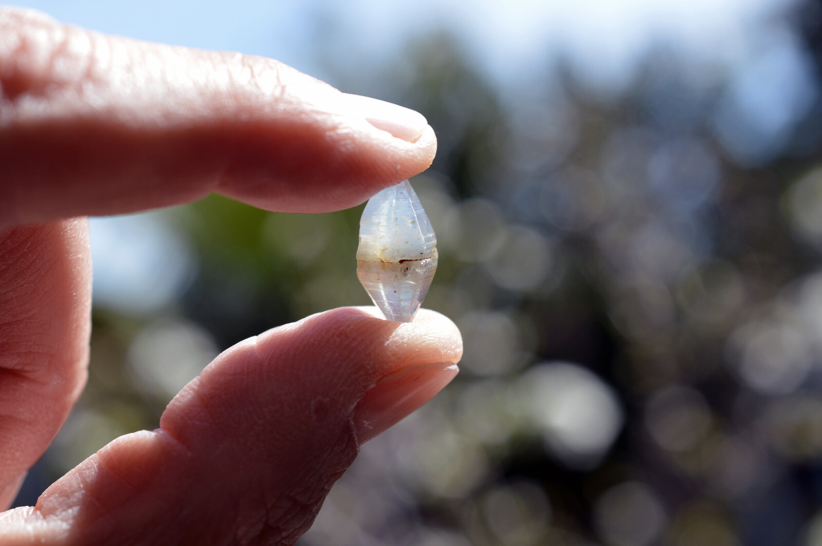 Rough Unheated Natural Blue Sapphire Crystal from Sri Lanka, Terminated